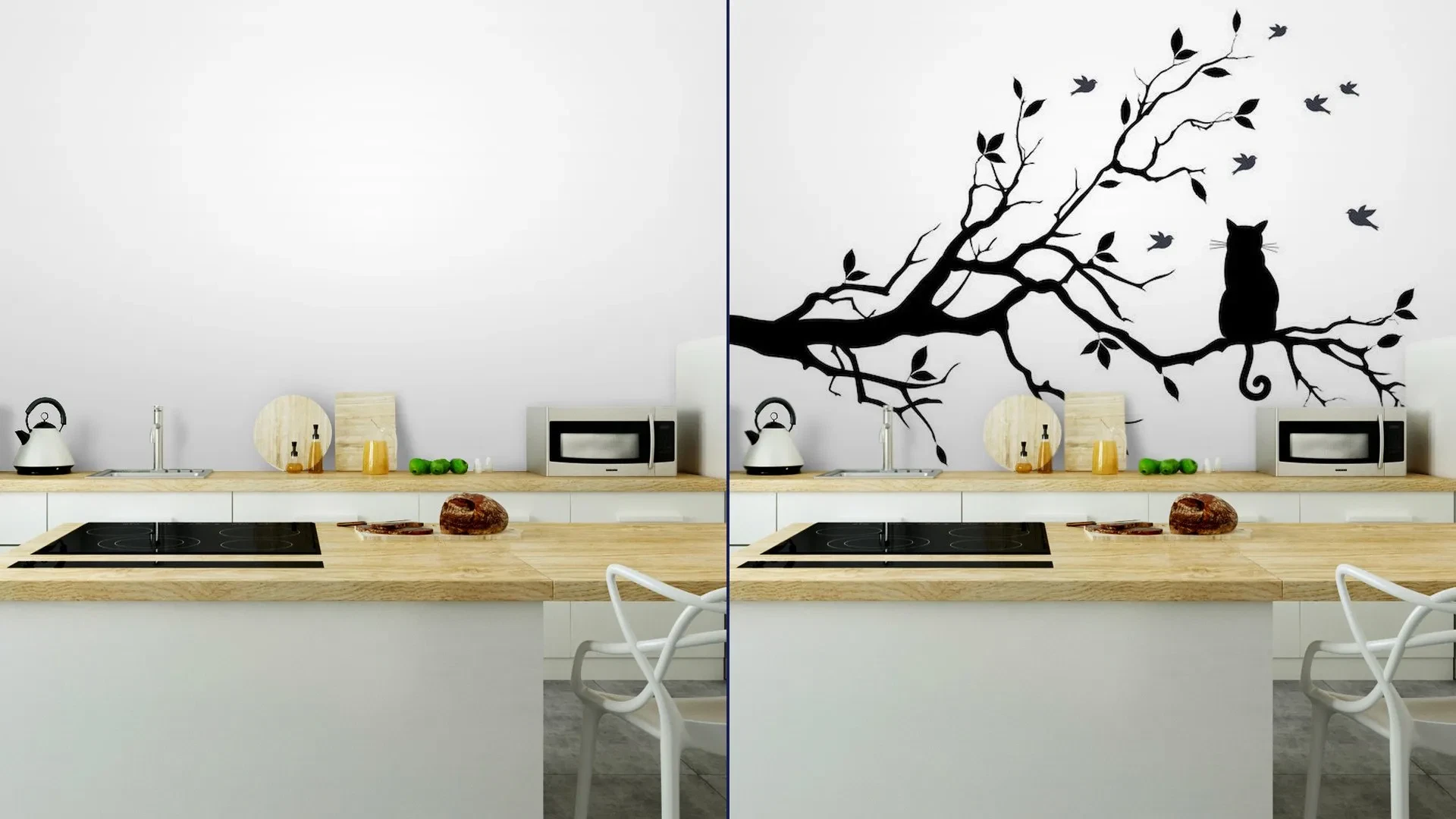 Vinil decorativo de árbol para cocina